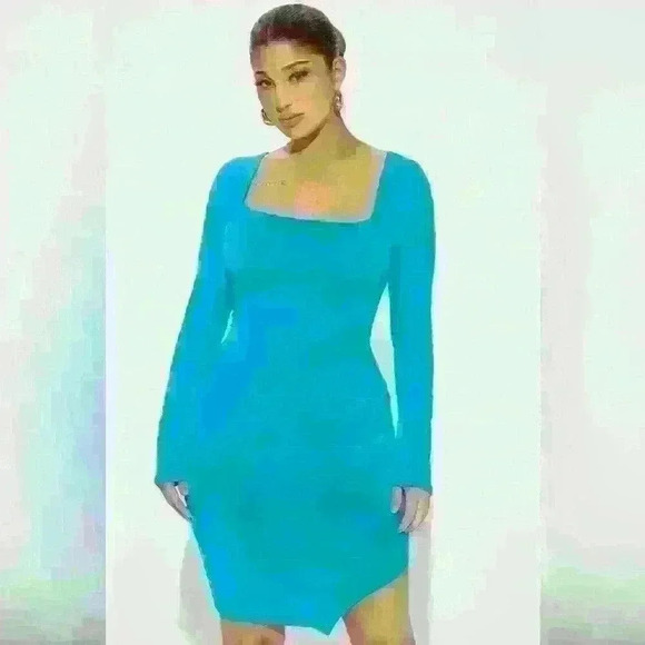 NWOT. Selena Slit Mini Dress. Color: Blue Size: S. - Picture 1 of 5